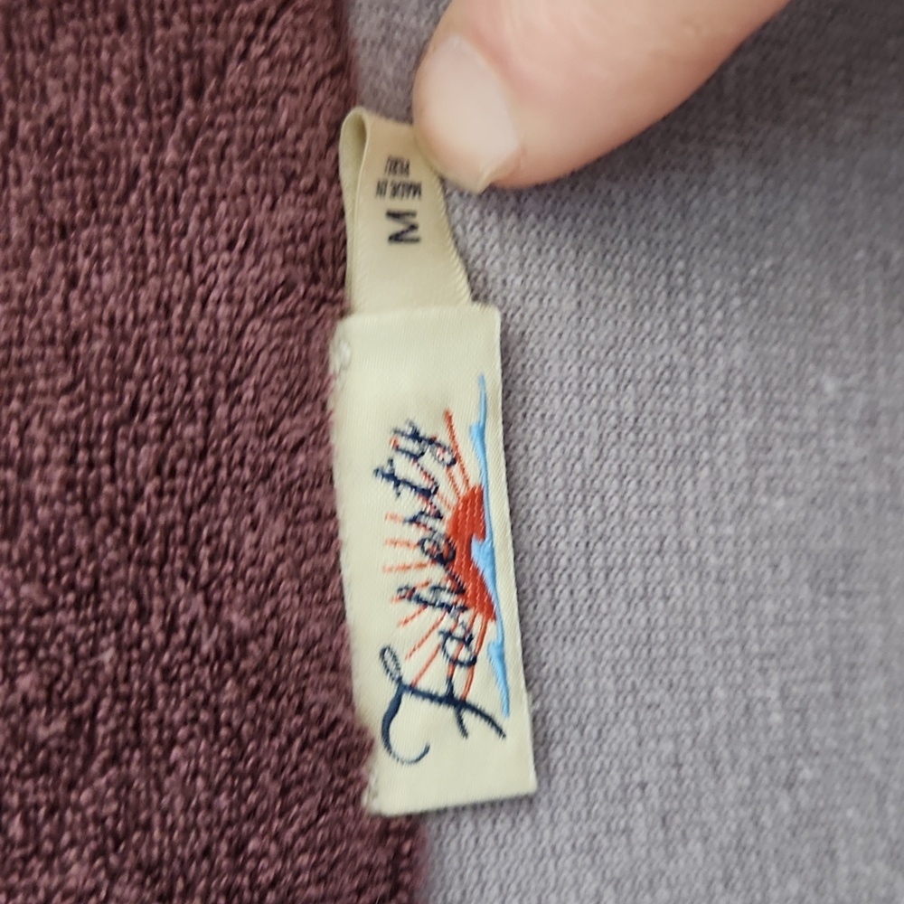 Faherty Cabana Towel Terry Quarter Zip Size Medium - Picture 3 of 12